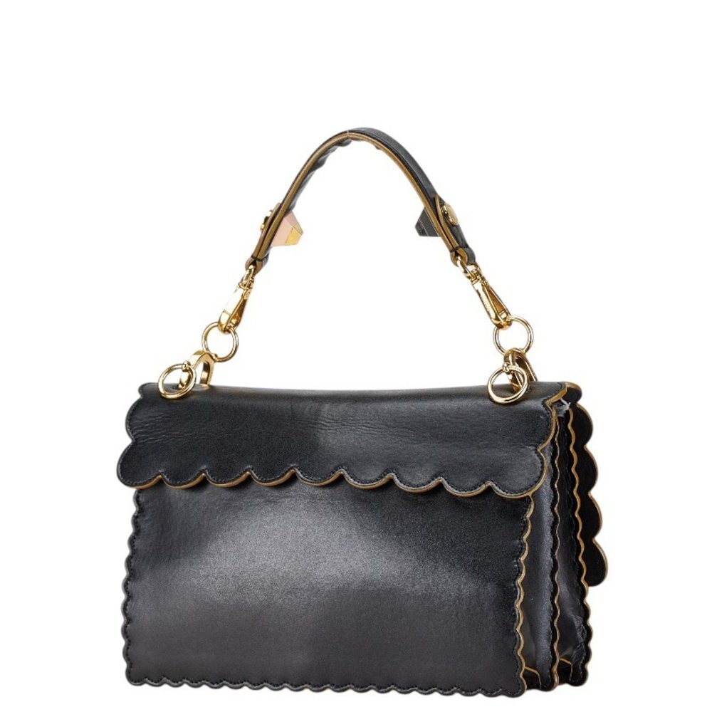 FENDI Black Leather Shoulder Bag - Picture 2 of 7